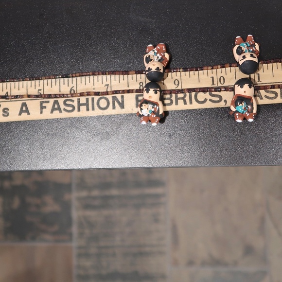 Unusual Boho Tenorio Signed Native Santo Domingo Storyteller Heishi Necklace - Picture 9 of 9